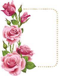 Large Transparent Frame With Pink Roses And Pearls Flower Frame Rose Frame Pink Roses