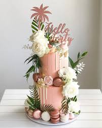 Birthday Rose Gold Pineapple Cake Design Deliciousbysara On Instagram Celebrating Forty With Rose Gold Tropical Vibes To Match The Inv Flamingo Birthday Tropical Birthday Cake Floral Birthday Party
