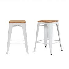 Choose from contactless same day delivery, drive up and more. Stylewell Finwick White Metal Backless Counter Stool With Wood Seat Set Of 2 16 54 In W X 23 62 In H Natural White Yahoo Shopping