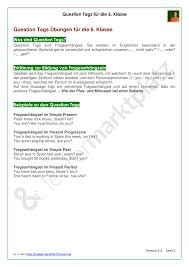 Question Tags Fur Die 6 Klasse Erklarung Und Ubungen Als Pdf Und Doc Unterrichtsmaterial Im Fach Englisch Englisch Nachhilfe Lehrmaterial Erste Klasse