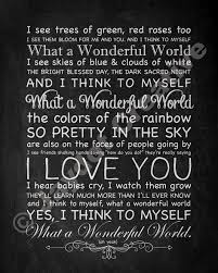 Louis Armstrong What A Wonderful World Printable Etsy Favorite Lyrics Song Lyric Quotes Song Quotes