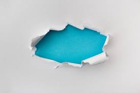 Agujero Rasgado En Color Blanco Y Rasgado De Papel Con Fondo Azul Textura De Papel Rasgad Fondos Para Diapositivas Elegantes Insignias De Boda Fondo De Iphone