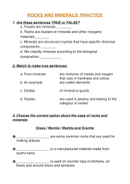 Send your suggestions or comments. Rocks And Mineral Practice Worksheet