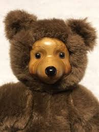 Robert Raikes Teddy Bears Original Brown 9" Carved Wood Face Paws Jointed  Vtg