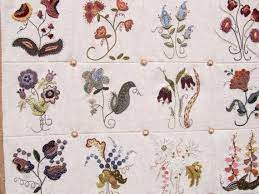Decorated with traditional, floral jacobean pattern for a pretty look. Jacobean Flower Pattern Book 30 Original Designs For Wool Etsy Needlework Patterns Wool Applique Basic Embroidery Stitches