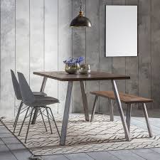 Choose from popular options, including leather and wood finishes and grey dining room chairs. Gallery Camden Rustic Dining Table With 4 Finchley Grey Chairs And Bench Cfs Furniture Uk