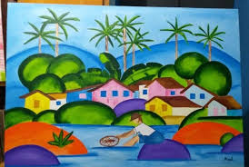 Quadro Releitura O Pescador Tarsila Do Amaral 70x100 Atividades De Artes Visuais Atividades De Arte Artes Visuais