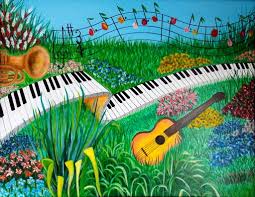 🌱 a small project by ben moren: Art Designs By K Obra Painting Figurative Naive Art 2006 Musical Garden Virtualgallery Com