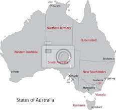 Hier erfahren sie wie sich die lage entwickelt und wann reisen nach australien und neuseeland wieder möglich ist. Grau Australien Karte Mit Regionen Und Stadte Leinwandbilder Bilder Brisbane Tasmanien Melbourne Myloview De