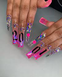 3 846 Likes 62 Comments Gvo Negativity 16 Y O Beautyby Ny On Instagram B Long Square Acrylic Nails Long Acrylic Nails Coffin Bling Acrylic Nails