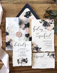 Watercolor Floral Wedding Invitation Suite Navy And Blush Customizabl Watercolor Floral Wedding Invitations Pink Wedding Invitations Wedding Invitation Suite
