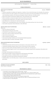 Restaurant Supervisor Resume Sample Mintresume