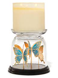 Bath and body works candle holder. Butterfly Cloche Pedestal 3 Wick Candle Holder Bath Body Works