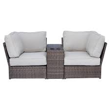 Lucca Brown Wicker Cup Holder Table And Loveseat By Living Source International Lucca Brown Wicker Cup Holder Table An Love Seat Outdoor Sofa Sets Outdoor Sofa