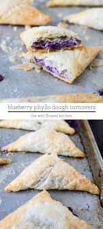 Remove 2 teaspoons mixture for brushing top. Flaky Buttery Phyllo Dough Wrapped Around A Wild Blueberry Cream Cheese Filling Phyllo Recipes Blueberry Recipes Puff Pastry Recipes
