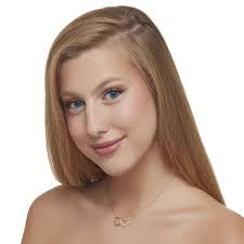 Mystigrey Collier Plaqué Or 18K Milena Two Hearts avec Zircon Cubique pour  Filles et Femmes