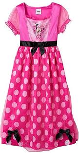 Amazon Com Disney Little Girls Minnie Mouse Costume Sleep Gown Clothing Girls Polka Dot Dress Minnie Mouse Girl Toddler Girl Outfits