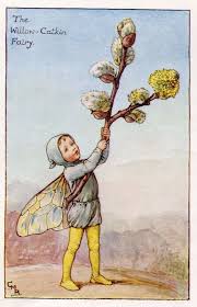One hundred years ago cicely mary barker sold her first piece of work: Willow Catkin Flower Fairy Vintage Print 1930 S Cicely Mary Barker Spring Fairy Book Plate Nursery Decor Wall Art Decoration Flower Fairies Cicely Mary Barker Flower Fairies Books