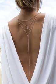 Moon Stars Back Necklace Bn 01r Rose Gold Back Necklace Back Jewelry Body Chain