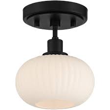 Easy to install, with simple installation instructions included. Possini Euro Design Possini Euro Brennan 6 Wide Matte Black And White Glass Ceiling Light Target