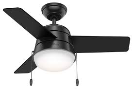 The light dimmer is responsive and extra bright, so this fan can replace room lighting entirely if need be. Hunter Aker 2 Light 36 Indoor Ceiling Fan In Matte Black Lightsonline Com