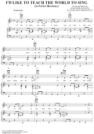 I D Like To Teach The World To Sing In Perfect Harmony Sheet Music Digital Sheet Music Easy Piano Sheet Music
