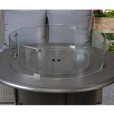 This unit features a durable tempered glass construction to ensure a long lasting product that's sure to endure the outdoors. Paramount Fire Table Wind Guard Round Jr Home