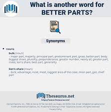 Nowadays, the easy solution is to type that word plus synonym into your google search box. Synonyms For Better Parts Thesaurus Net