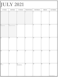You can organize your plans on july from our website without a subscription and it is ready to print with just few clicks. July 2021 Vertical Calendar Portrait