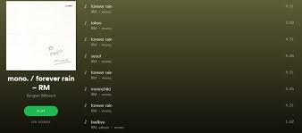 Discover & share this spotify gif with everyone you know. Bts On Billboard Rest On Twitter If You Re Streaming Bts Twt S Rm Mono On Spotify Using A Premium Account Or A Pc Stream The Whole Album On Repeat To Help With Billboard