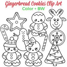 45 images candy clipart black and white. Christmas Gingerbread Cookies Clipart By Grade Onederful Tpt