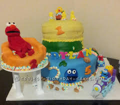Simple Birthday Cake For 2 Year Old Boy Awesome Sesame Street Birthday Cake For A 2 Year Old Boy 2 Year Old Birthday Cake Sesame Street Birthday Cakes Boy Birthday Cake
