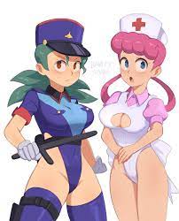 Nurse Joy :: Officer Jenny :: Pokémon Ero :: Pokemon Characters ::  Barleyshake :: Pokémon (Покемоны) :: artist :: фэндомы / картинки, гифки,  прикольные комиксы, интересные статьи по теме.