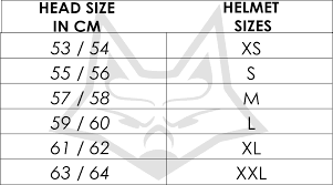 Fox Flight Helmet Size Chart