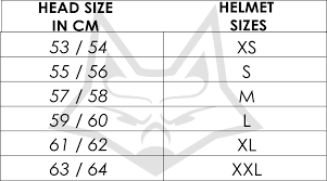 fox flight helmet size chart