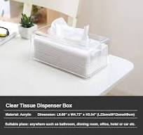 Square Clear Acrylic Tissue Box, Box Covers Rectangular, Bathroom Facial  Napkin Box Holders, Table Clear Dryer Sheet Dispenser for Bathroom, Kitchen  ...