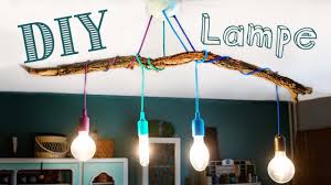 Diy Lampe Mit Bunten Textilkabeln Und Ast Youtube