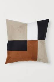 Color Block Cushion Cover Light Beige Black Home All H M Us Cushion Cover Colourful Cushions Cushions