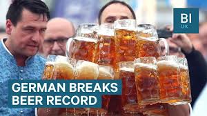 German Man Breaks His Own World Record For Beer Carrying Youtube