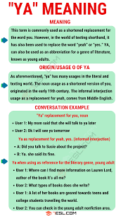 Ya Meaning What Does The Term Ya Stand For 7esl Meant To Be Words English Expressions