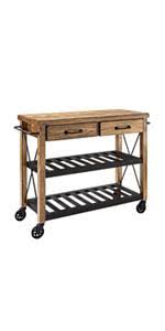 Functional doors and drawers on both sides of the cabinet provide beauty and convenience. Amazon Com Crosley Furniture Oxford Natural Wood Top Kitchen Island Black Kitchen Islands Carts