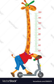 Giraffe On Scooter Meter Wall Or Height Chart