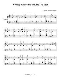 Nobody Knows The Trouble I Ve Seen Level 2 Piano Sheet Music Sheet Music Piano Sheet Music Piano Sheet
