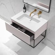 Read on for a comprehensive primer on the different bathroom cabinet types, their finishes and colors, and additional information on backsplashes. Powder Pink Vanity Unit On Trend Luxurious Designs
