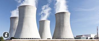 Power plants that boil steam to spin a turbine/generator are about 32 to 40 percent efficient; Natural Draft Cooling Towers Enexio