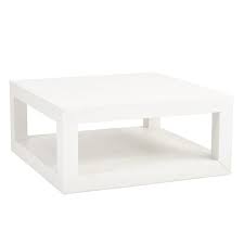 Traditional wood coffee table is the perfect piece to anchor your living space Rollins White Square Wood Coffee Table