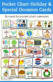 pocket chart holiday and special occasion calendar cards