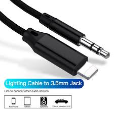 For Lightning Car Audio Cable To 3 5mm Jacks Speaker Cable For Iphone 7 8 Plus X Xr Xs Max Headphones Mp3 Music Aux Cord Wish