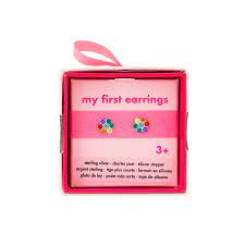 My First Earrings Sterling Silver Rainbow Crystal Daisy Stud Earrings Flower Earrings Studs White Opal Earrings Daisy Studs