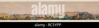 A panoramic view of Bombay taken from Chinchpoogly Hill, looking towards Cumballa Hill and Warli. c.1870s. Watercolour. Source: WD 3822. Author: Griffiths, Linette Rebecca Stock Photo - Alamy